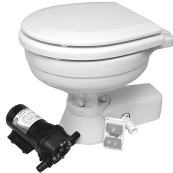 Jabsco 'quiet flush' Compact el-toilet 12V saltvand