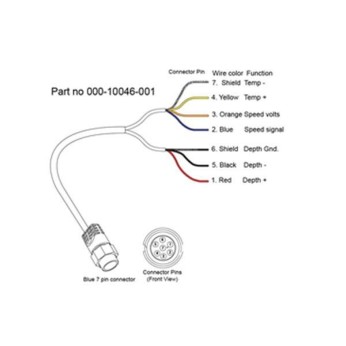 Transducer kabel med bl 7-P stik - lse ledninger
