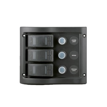El-panel stnktt med automatsikring og 3 kontakter, 12V