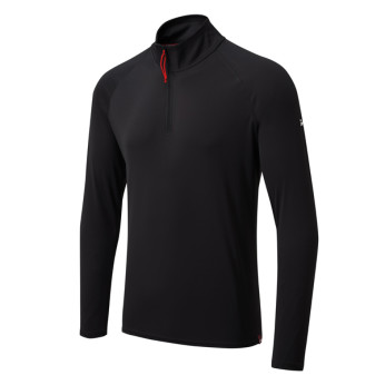 Gill UV009 Langrmet zip T-shirt men's UV50+ sort